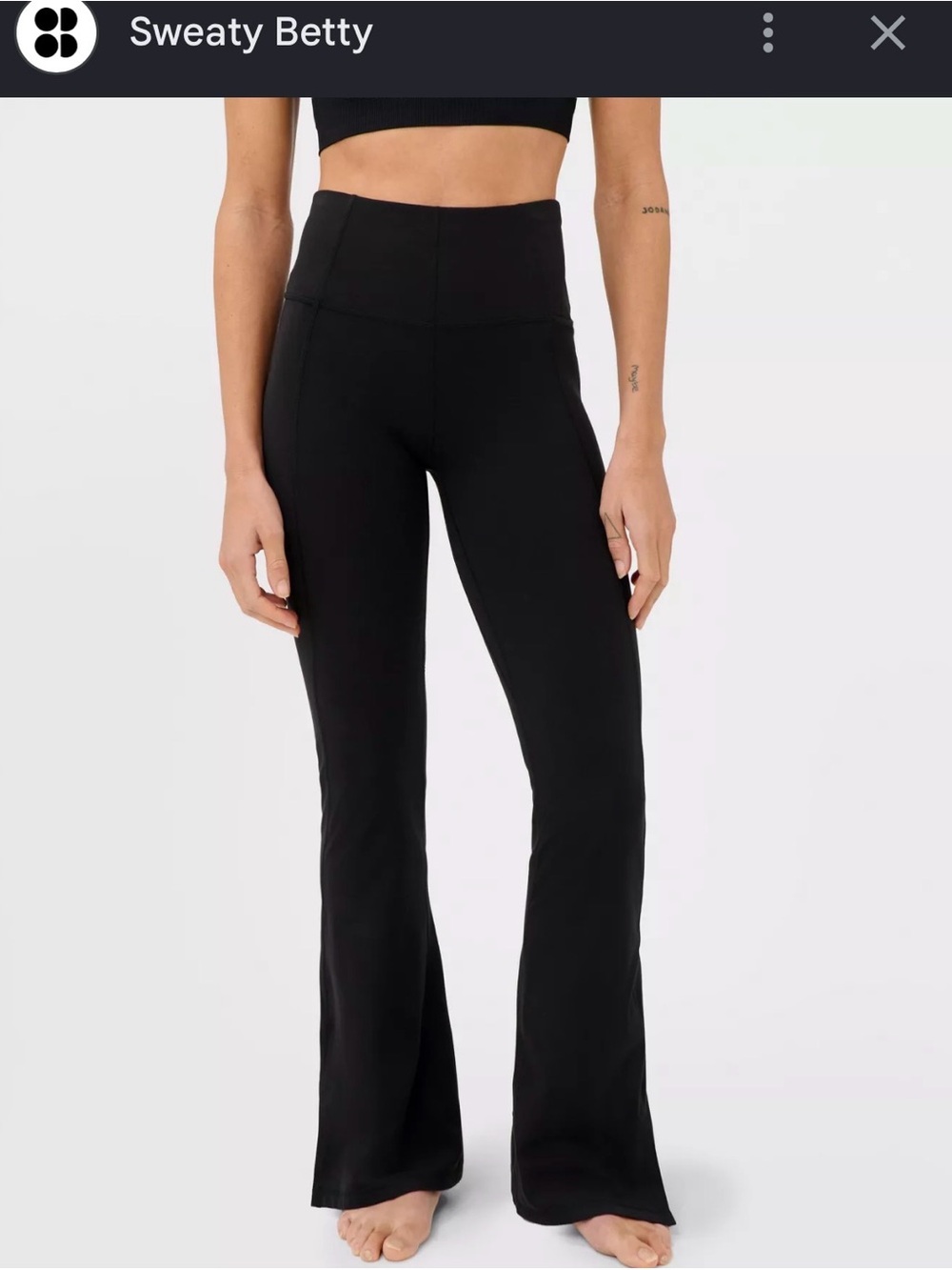 Sweaty Betty Black High-Waist Flare Leggings